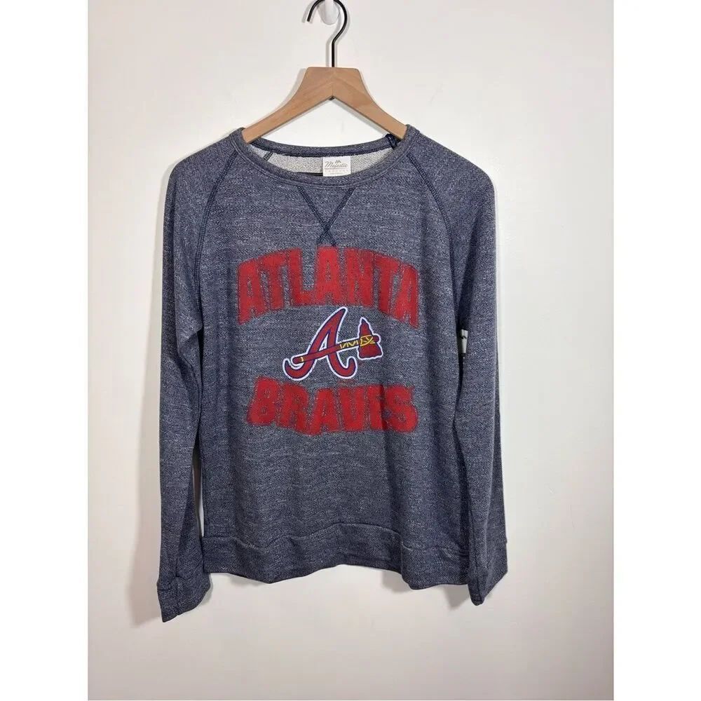 Majestic MLB Atlanta Braves Lightweight Pullover Crewneck NWT Medium Baseball